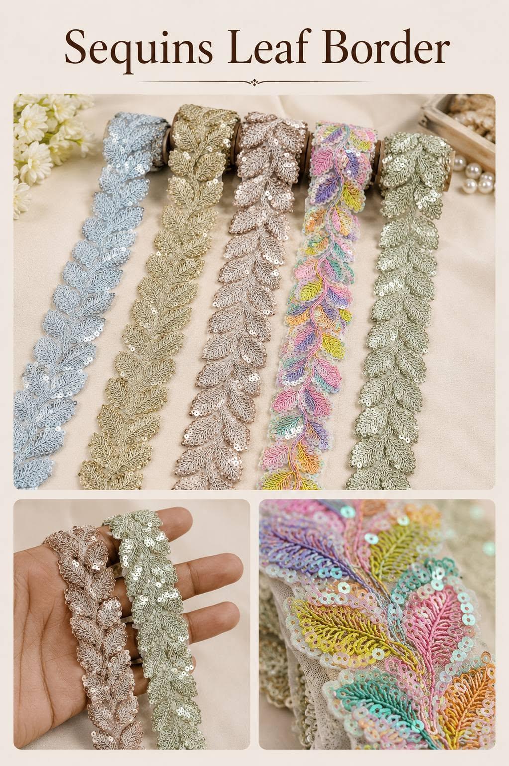 Sequins leaf border
