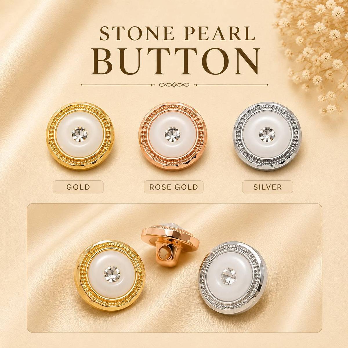 Stone pearl button