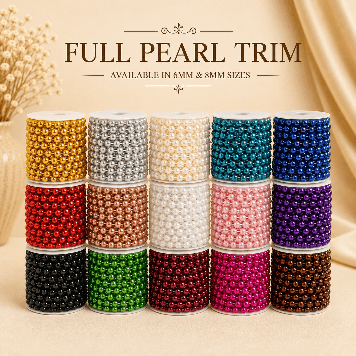 Full pearl trim