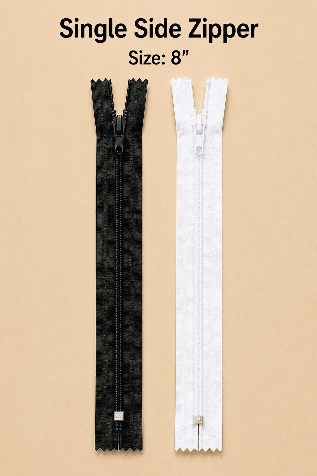 8" single side zipper