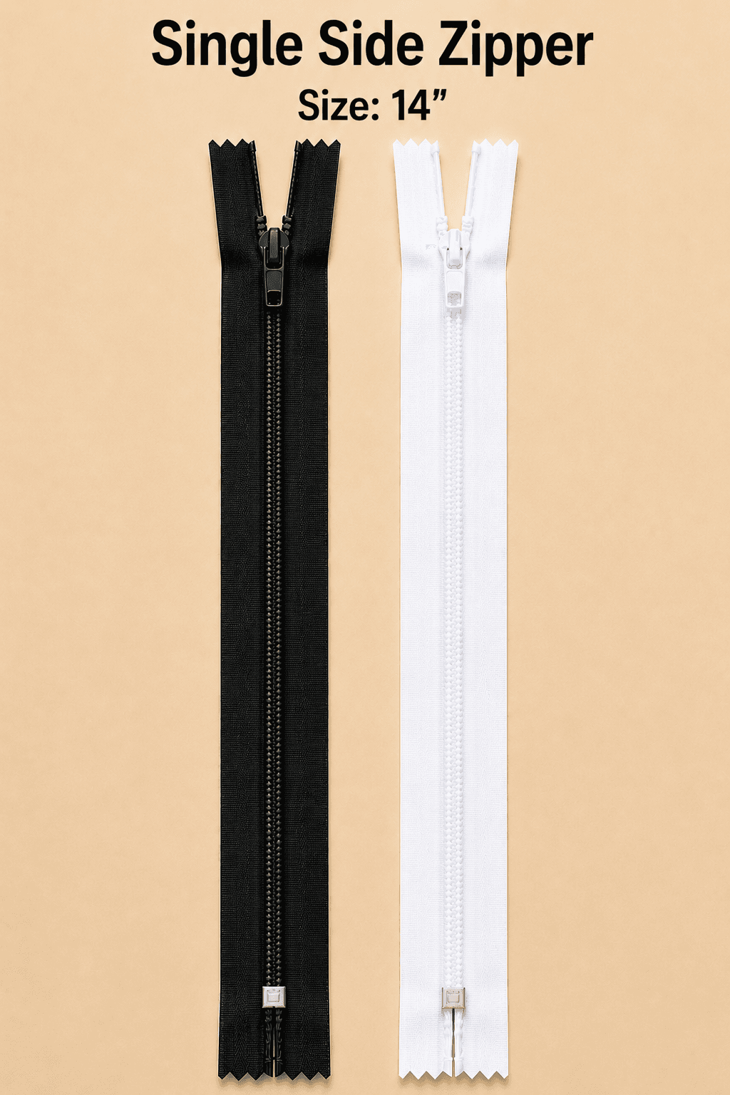 14" single side zipper