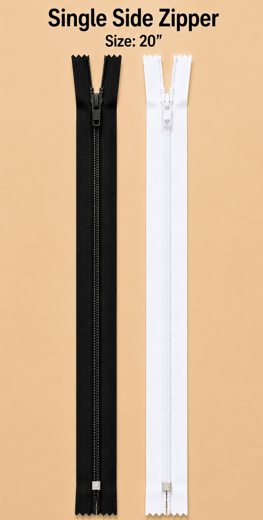 20" single side zipper