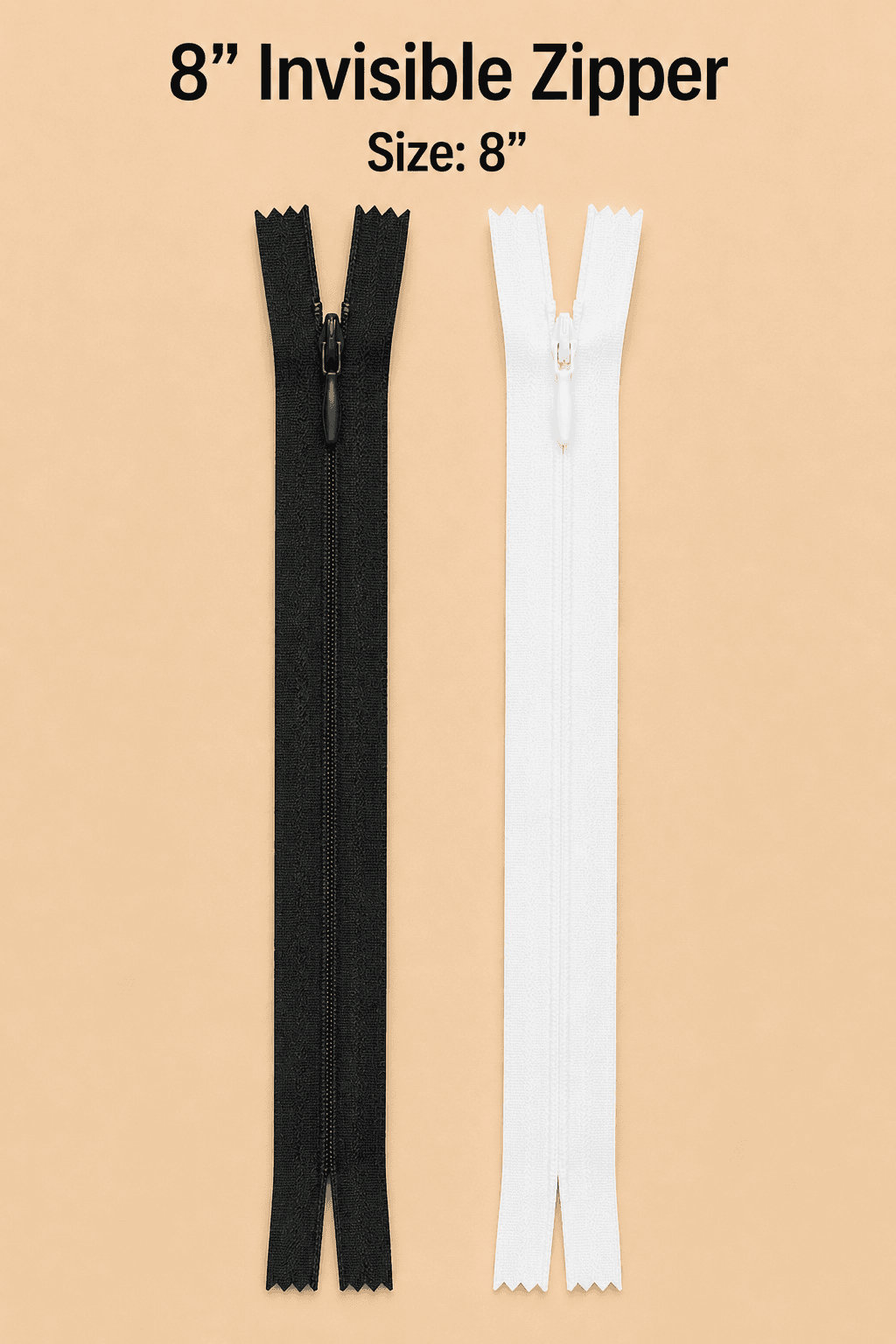 8" Invisible zipper