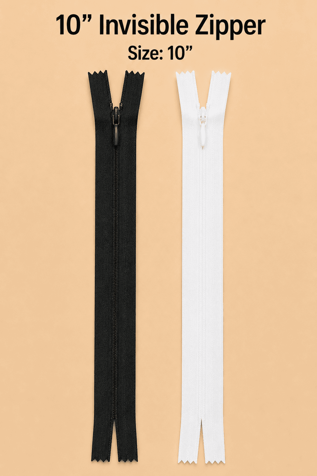 10" Invisible zipper