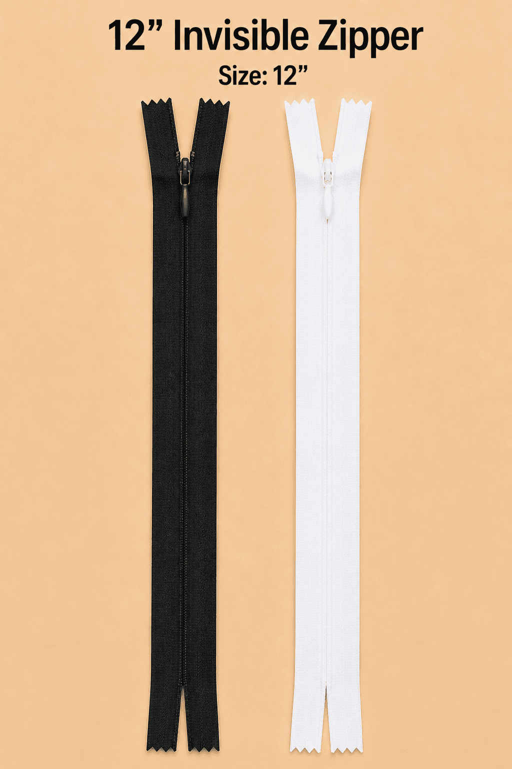 12" Invisible zipper