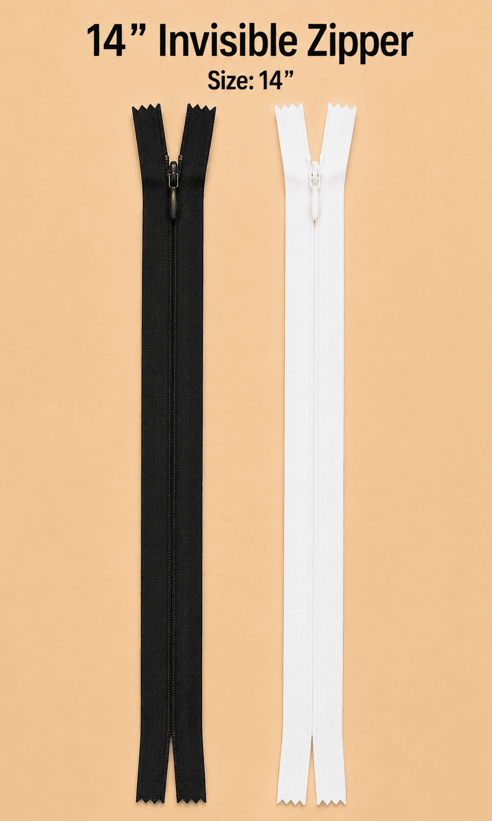 14" Invisible zipper