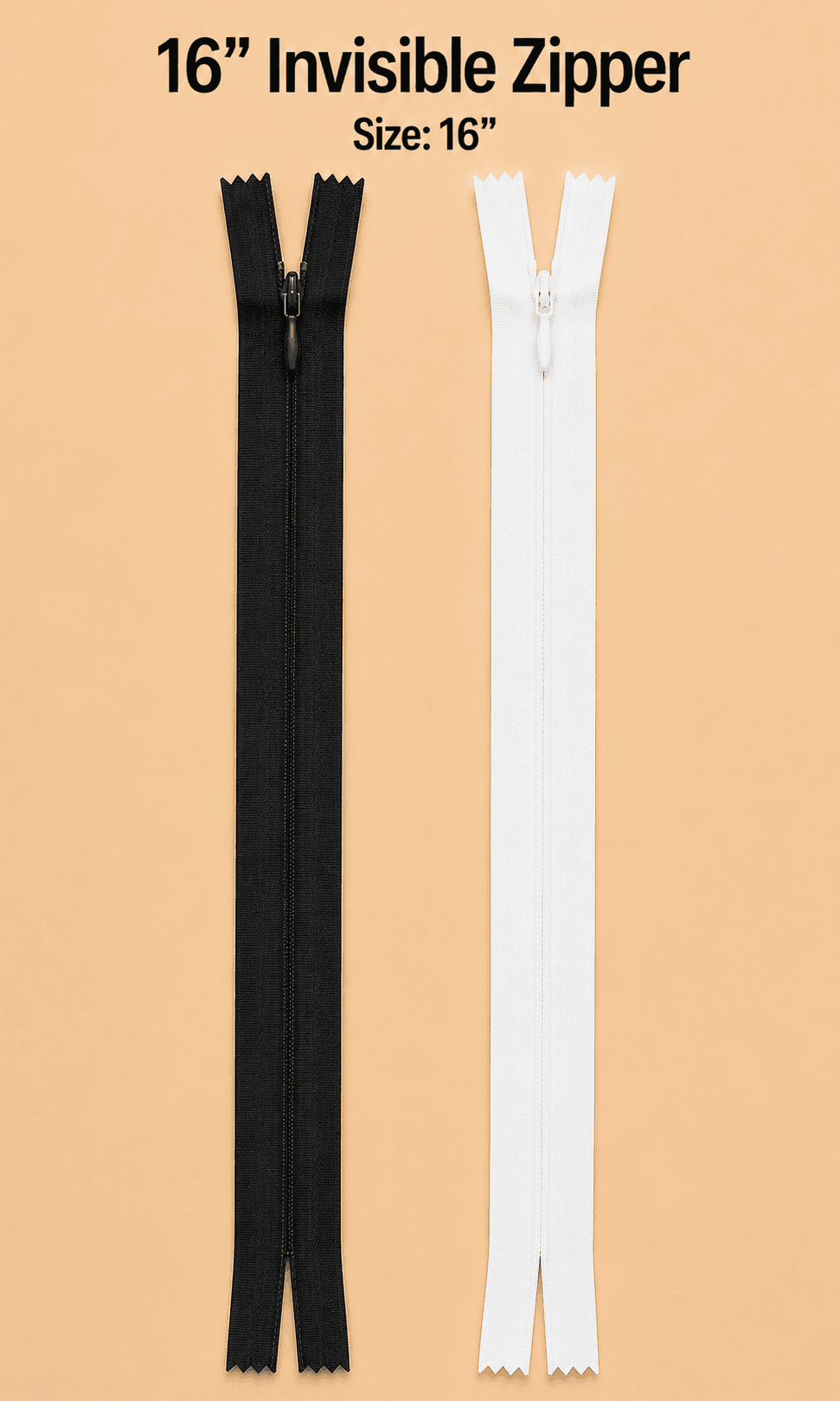 16" Invisible zipper