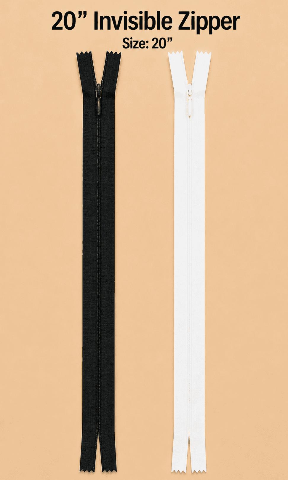 20" Invisible zipper