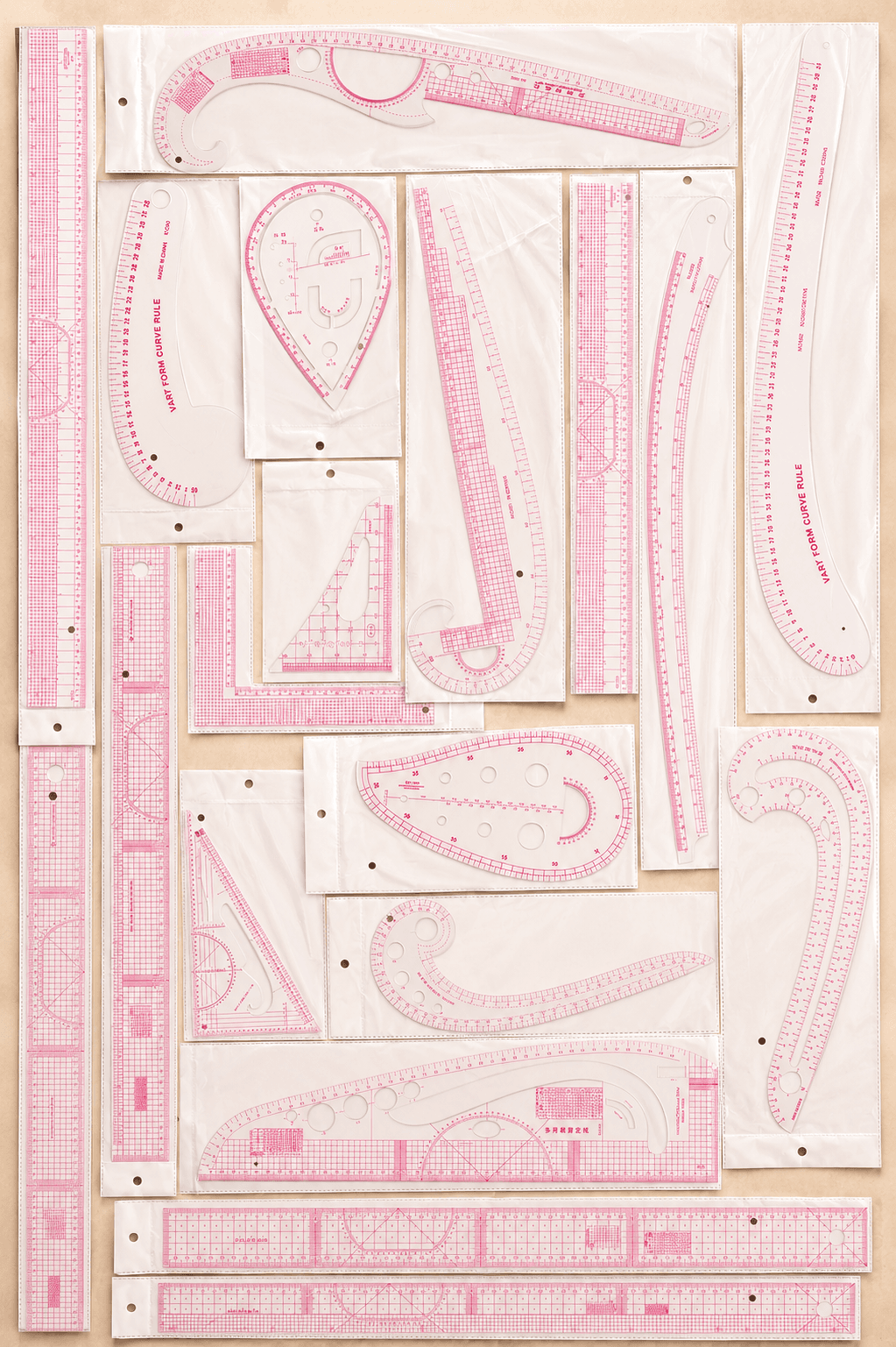 19 pieces ruler set