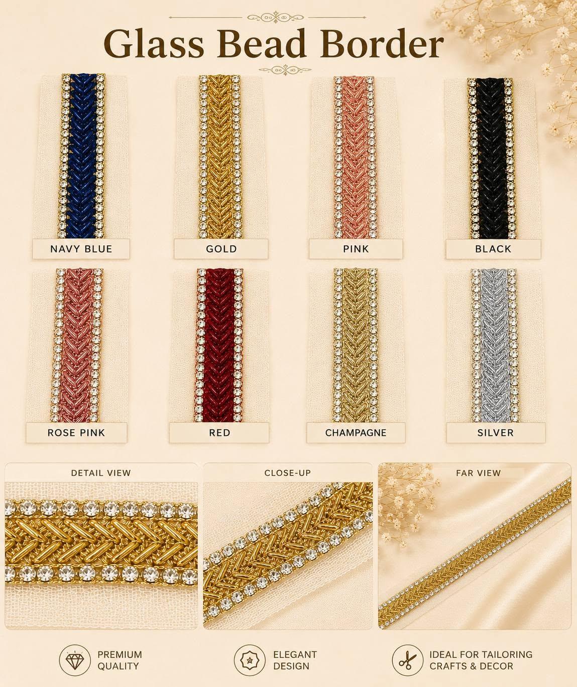 Glass bead border