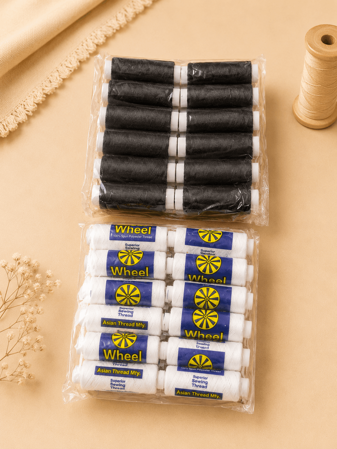 Wheel elastic thread