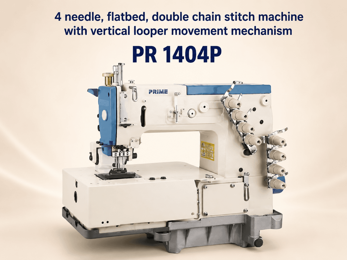 Prime PR 1404P — 4 Needle Flatbed Double Chain Stitch Machine