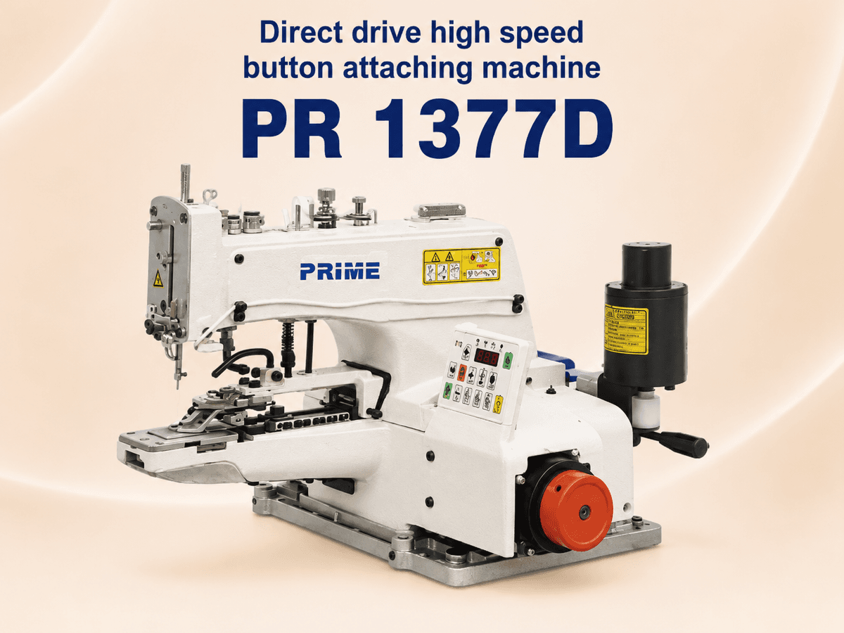 PRIME PR 1377D — Direct drive high speed button attaching machine